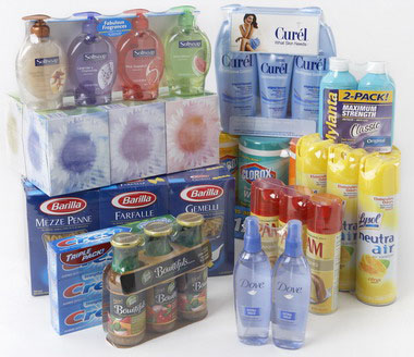 Products wrapped in Cryovac shrink film