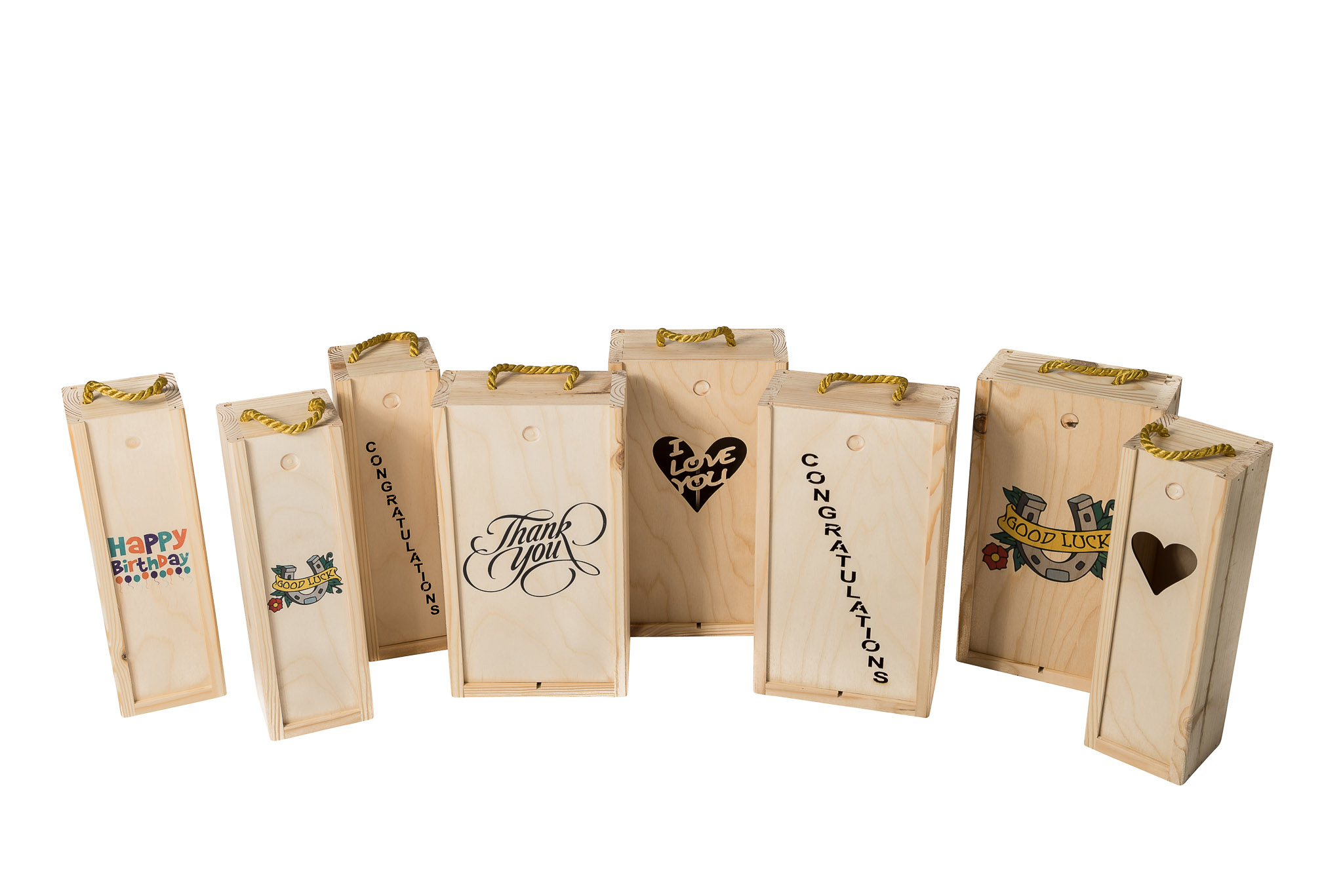 Printed Wooden Wine Boxes